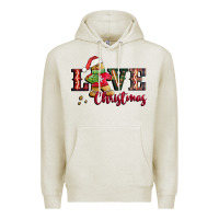 Oatmeal Heather love christmas gingerbread Premium Hoodie - CowGirlArtShop