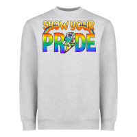 Heather Grey Lgbtq Show Your Pride With Rainbow Heavyweight Sweatshirt - BundleAndBundleShop