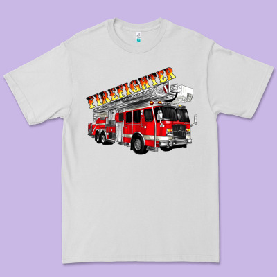 Firefighter Fire Truck Premium Tee Designed By Artiststas