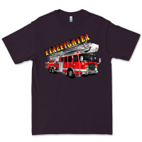 Plum firefighter fire truck Premium Tee - Artiststas