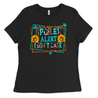 Black spoiler alert i dont care Ladies Tee - AdoDesignShop