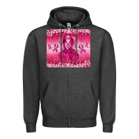Breast Cancer With Boxing Gloves Zipper Hoodie | Teevron