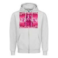 Dove Grey Breast Cancer with boxing gloves Zipper Hoodie - NancyCooperArtShop