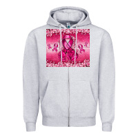 Heather Grey Breast Cancer with boxing gloves Zipper Hoodie - NancyCooperArtShop