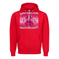 Red Breast Cancer with boxing gloves Zipper Hoodie - NancyCooperArtShop