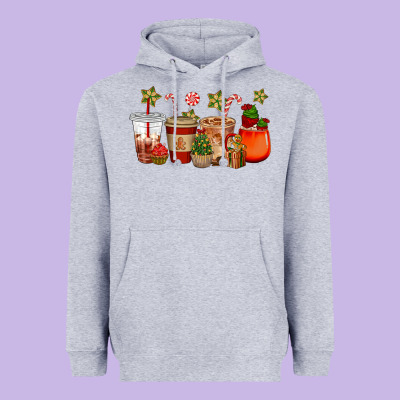 Christmas Cup Cakes Coffee Cups Heavyweight Hoodie Designed By Cowgirlartshop