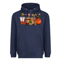 Navy christmas cup cakes coffee cups Heavyweight Hoodie - CowGirlArtShop