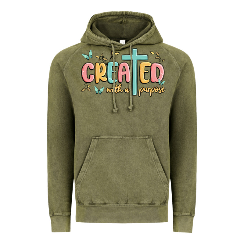 Created With A Purpose Vintage Hoodie by MaliasSmallBusiness | Teevron