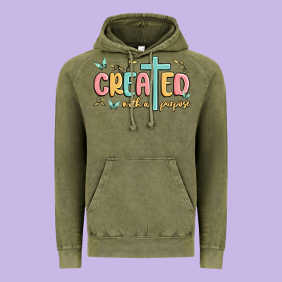 Created With A Purpose Vintage Hoodie Designed By Maliassmallbusiness