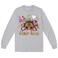 Moon Dust Hair Boss Afro Messy Bun With Money Bbs Long Sleeve Tee - BundleAndBundleShop