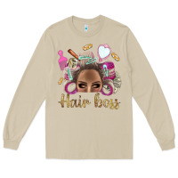 Mushroom Hair Boss Afro Messy Bun With Money Bbs Long Sleeve Tee - BundleAndBundleShop