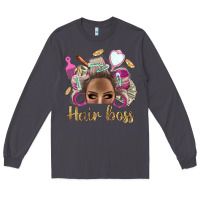 Smoke Hair Boss Afro Messy Bun With Money Bbs Long Sleeve Tee - BundleAndBundleShop
