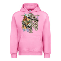 Fuchsia Pink inhale peace exhale chaos chest Urban Hoodie - FaDigitalArtStudio