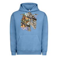Pigment Pebble Blue inhale peace exhale chaos chest Urban Hoodie - FaDigitalArtStudio