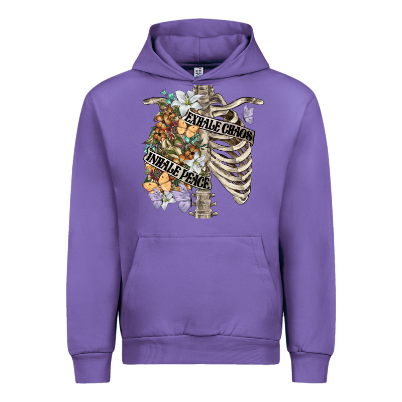 Inhale Peace Exhale Chaos Chest Urban Hoodie by FaDigitalArtStudio | Teevron