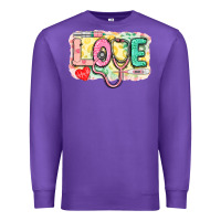Purple Love Nursing leopard Premium Sweatshirt - CowGirlArtShop