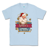 Dusty Blue santa's coming to town Classic Tee - MaliasSmallBusiness