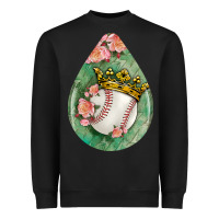 Black baseball and western roses teardrop  6 Heavyweight Sweatshirt - BundleAndBundleShop
