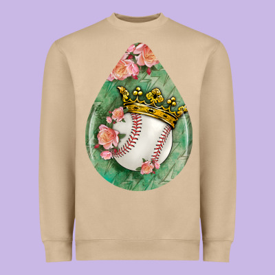 Baseball And Western Roses Teardrop  6 Heavyweight Sweatshirt Designed By Bundleandbundleshop