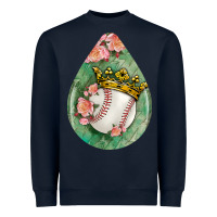 Navy baseball and western roses teardrop  6 Heavyweight Sweatshirt - BundleAndBundleShop