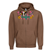 Chestnut Moody Heifer Mother's Day Zipper Hoodie - texasbilliewilder
