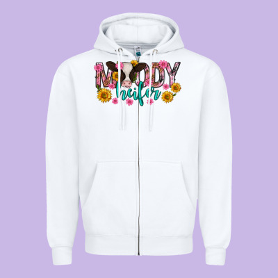 Moody Heifer Mother's Day Zipper Hoodie Designed By Texasbilliewilder