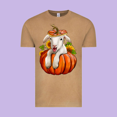 Fall Pumpkin Lamb Nancy Cooper Vintage Tee Designed By Nancycooperartshop