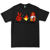 Black peace love firefighter Premium Tee - Artiststas