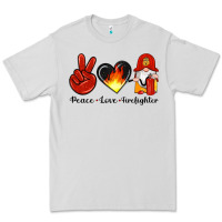 Dove Grey peace love firefighter Premium Tee - Artiststas