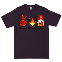 Plum peace love firefighter Premium Tee - Artiststas
