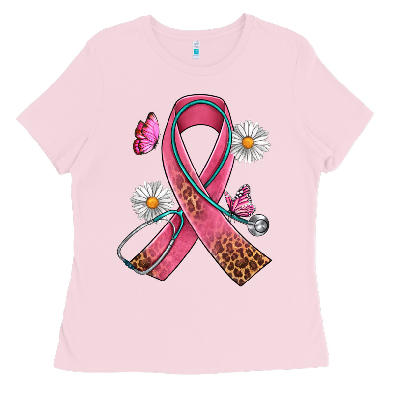 Cancer Ribbon Stethoscope Daisy Butterfly Ladies Tee by Artiststas | Teevron