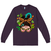 Plum Western  Messy Bun With Cactus Long Sleeve Tee - BundleAndBundleShop