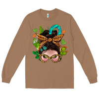 Toasted Coconut Western  Messy Bun With Cactus Long Sleeve Tee - BundleAndBundleShop