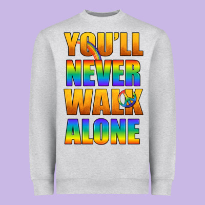 Lgbtq You'll Never Walk Alone With Peace Heavyweight Sweatshirt Designed By Bundleandbundleshop