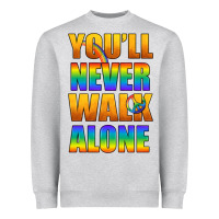 Heather Grey Lgbtq You'll Never Walk Alone With Peace Heavyweight Sweatshirt - BundleAndBundleShop