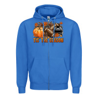 True Royal Tis' the season Football black helmet Zipper Hoodie - NancyCooperArtShop