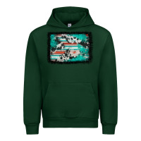 Forest Green western serape cowhide turquoise glitter Urban Hoodie - FaDigitalArtStudio