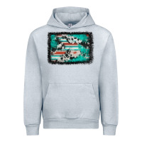 Heather Grey western serape cowhide turquoise glitter Urban Hoodie - FaDigitalArtStudio