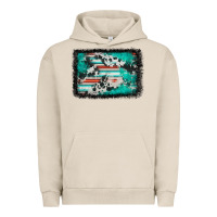 Pigment French Oak western serape cowhide turquoise glitter Urban Hoodie - FaDigitalArtStudio