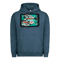Pigment Midnight Navy western serape cowhide turquoise glitter Urban Hoodie - FaDigitalArtStudio
