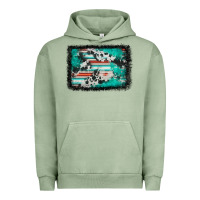 Pigment Oil Green western serape cowhide turquoise glitter Urban Hoodie - FaDigitalArtStudio