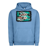 Pigment Pebble Blue western serape cowhide turquoise glitter Urban Hoodie - FaDigitalArtStudio