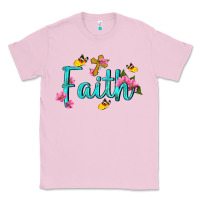 Bubblegum Pink faith with flower and butterfly Classic Tee - NancyCooperArtShop