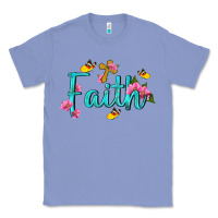 Colony Blue faith with flower and butterfly Classic Tee - NancyCooperArtShop