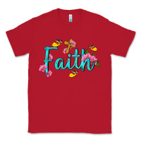 Red faith with flower and butterfly Classic Tee - NancyCooperArtShop