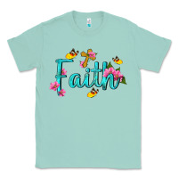 Seafoam faith with flower and butterfly Classic Tee - NancyCooperArtShop
