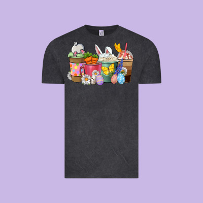 Easter Coffee Cups Vintage Tee Designed By Nancycooperartshop