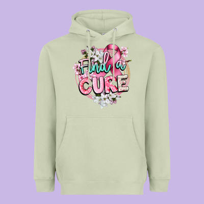 Find A Cure Cancer Awareness Heavyweight Hoodie Designed By Cowgirlartshop