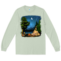 Matcha Night Glamping Camp With Wine Long Sleeve Tee - BundleAndBundleShop