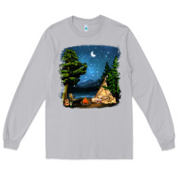 Moon Dust Night Glamping Camp With Wine Long Sleeve Tee - BundleAndBundleShop
